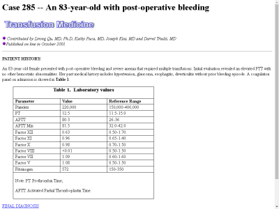 Case Index by Diagnosis - Department of Pathology