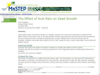 Thumbnail for The Effect of Acid Rain on Seed Growth resource