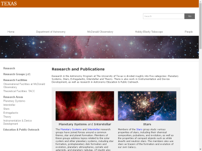 Thumbnail for University of Texas at Austin: Astronomy Program: Research resource