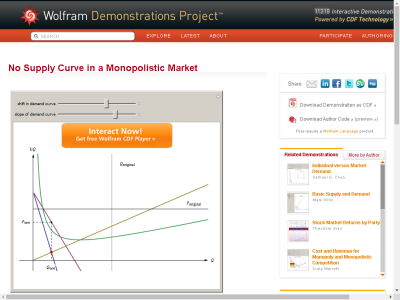 Thumbnail for No Supply Curve in a Monopolistic Market resource