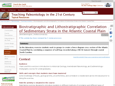 Thumbnail for Biostratigraphic and Lithostratigraphic Correlation of Sedimentary Strata in the Atlantic Coastal Plain resource