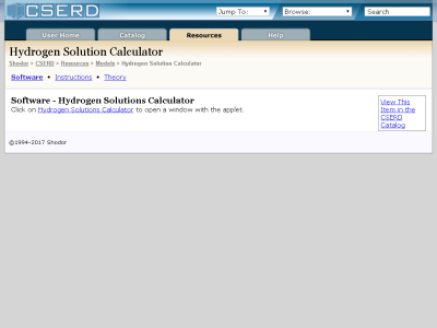 Thumbnail for Hydrogen Solution Calculator resource