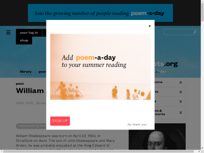 Thumbnail for American Poets: William Shakespeare resource