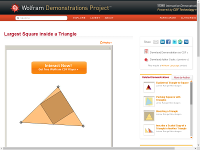 Thumbnail for Largest Square inside a Triangle resource