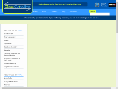 Thumbnail for The ChemCollective: Online Resources for Teaching and Learning Chemistry resource