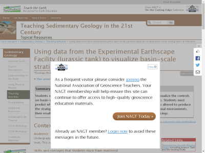 Thumbnail for Using data from the Experimental Earthscape Facility (Jurassic tank) to visualize basin-scale stratigraphic architecture resource