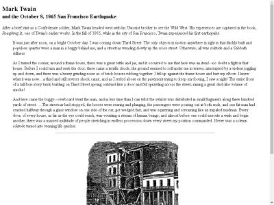 Thumbnail for Mark Twain and the October 8, 1865, San Francisco Earthquake resource