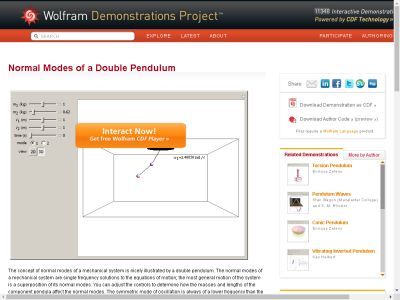 Thumbnail for Normal Modes of a Double Pendulum resource