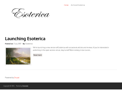 Thumbnail for Esoterica: The Journal of Esoteric Studies resource