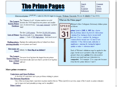 Thumbnail for The Prime Pages resource
