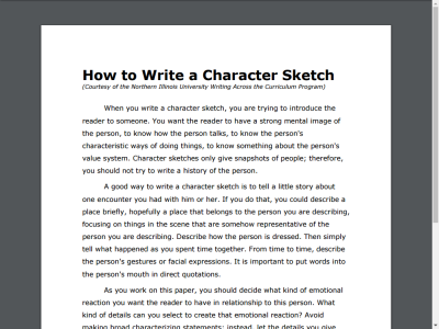 Thumbnail for How to Write a Character Sketch resource