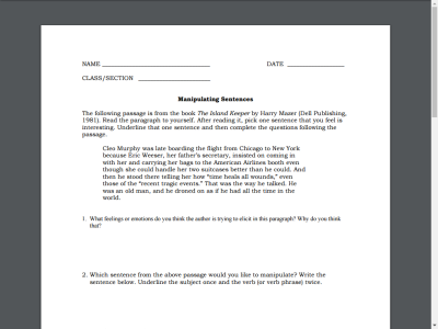 Thumbnail for Manipulating Sentences resource