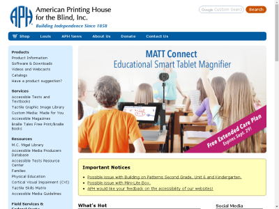 Thumbnail for American Printing House for the Blind (APH) resource