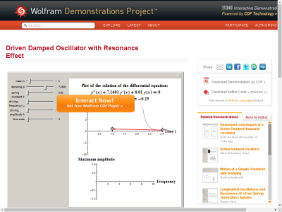 Thumbnail for Driven Damped Oscillator with Resonance Effect resource