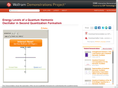 Thumbnail for Energy Levels of a Quantum Harmonic Oscillator in Second Quantization Formalism resource