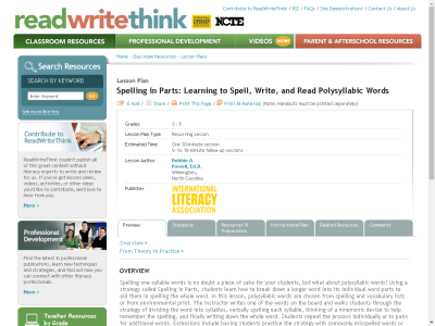 Thumbnail for Spelling in Parts: Learning to Spell, Write, and Read Polysyllabic Words resource