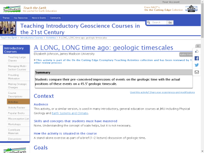 Thumbnail for A LONG, LONG time ago: geologic timescales resource