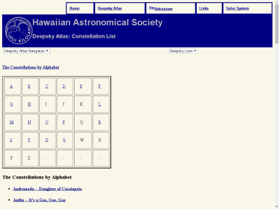Thumbnail for Hawaiian Astronomical Society Deepsky Atlas: Constellation List resource