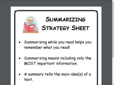 Thumbnail for Summarizing Strategy Sheet resource
