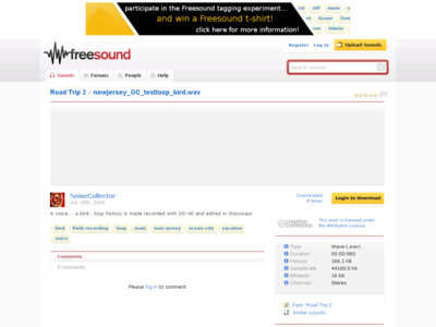 Thumbnail for Sound -newjersey OC testloop bird resource
