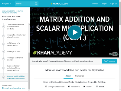 Thumbnail for More On Matrix Addition And Scalar Multiplication resource