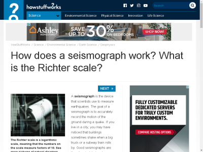 Thumbnail for How does a seismograph work? What is the Richter scale? resource