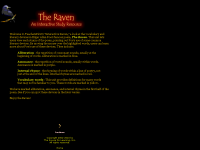 Thumbnail for The Raven: An Interactive Study Resource resource