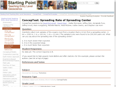 Thumbnail for ConcepTest: Spreading Rate of Spreading Center resource