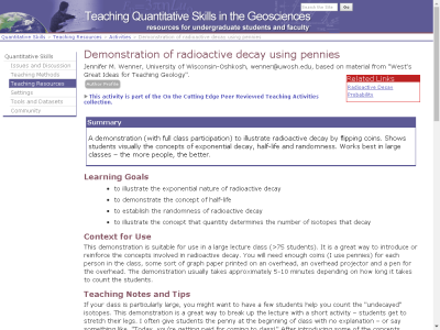 Thumbnail for Demonstration of radioactive decay using pennies resource