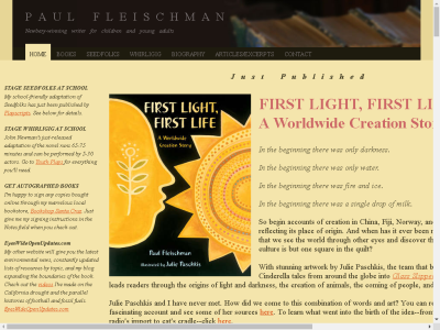 Thumbnail for Paul Fleischman's Official Website resource