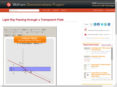 Thumbnail for Light Ray Passing through a Transparent Plate resource