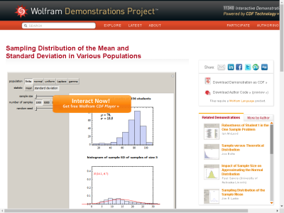 Thumbnail for Sampling Distribution of the Mean and Standard Deviation in Various Populations resource