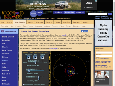 Thumbnail for Window to the Universe: Interactive Comet Animation resource