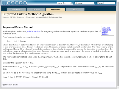 Thumbnail for Improved Euler's Method Algorithm resource