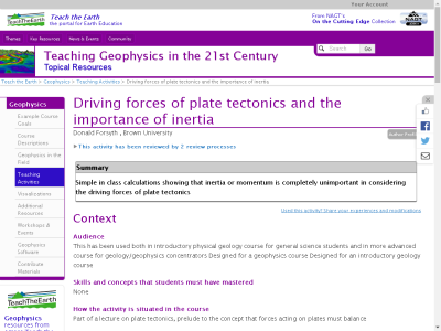 Thumbnail for Driving forces of plate tectonics and the importance of inertia resource