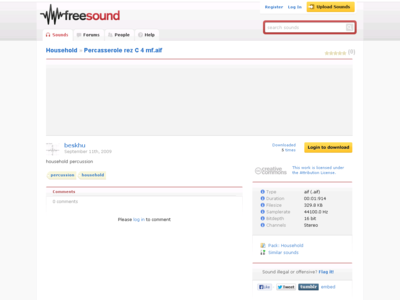 Thumbnail for Sound -Percasserole rez C 4 mf resource