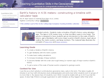 Thumbnail for Calculator tape history of the Earth resource