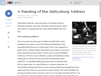 Thumbnail for A Reading of the Gettysburg Address resource