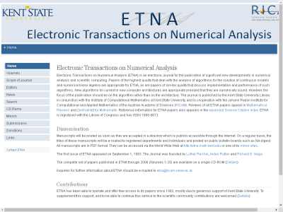 Thumbnail for Electronic Transactions on Numerical Analysis resource