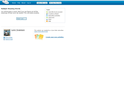 Thumbnail for Quia - Multiple Meaning Words resource