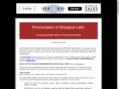 Thumbnail for Pronunciation of Biological Latin Including Taxonomic Names of Plants and Animals resource