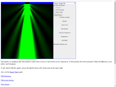 Thumbnail for 2-D Waves Applet resource