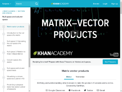 Thumbnail for Matrix Vector Products resource
