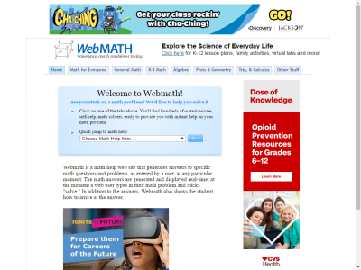 Thumbnail for Webmath.com resource
