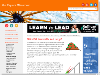 Thumbnail for The Physics Classroom: Which Path Requires the Most Energy? resource