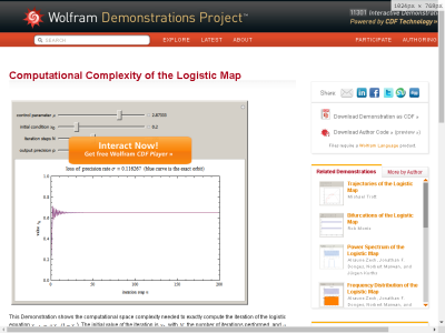 Thumbnail for Computational Complexity of the Logistic Map resource