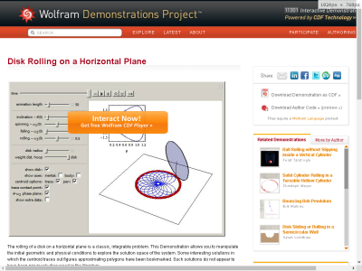 Thumbnail for Disk Rolling on a Horizontal Plane resource