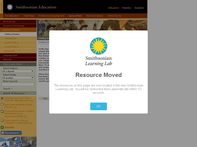 Thumbnail for Smithsonian in Your Classroom:  Revolutionary Money resource