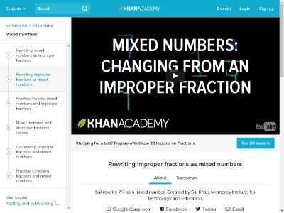 Thumbnail for Changing an Improper Fraction to a Mixed Number resource