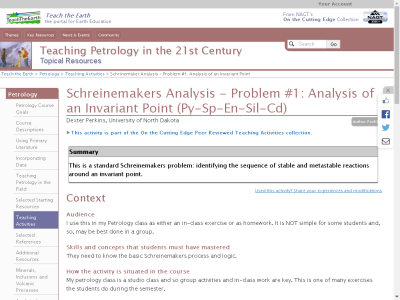 Thumbnail for Schrinemaker Analysis - Problem #1: Analysis of an Invariant Point resource